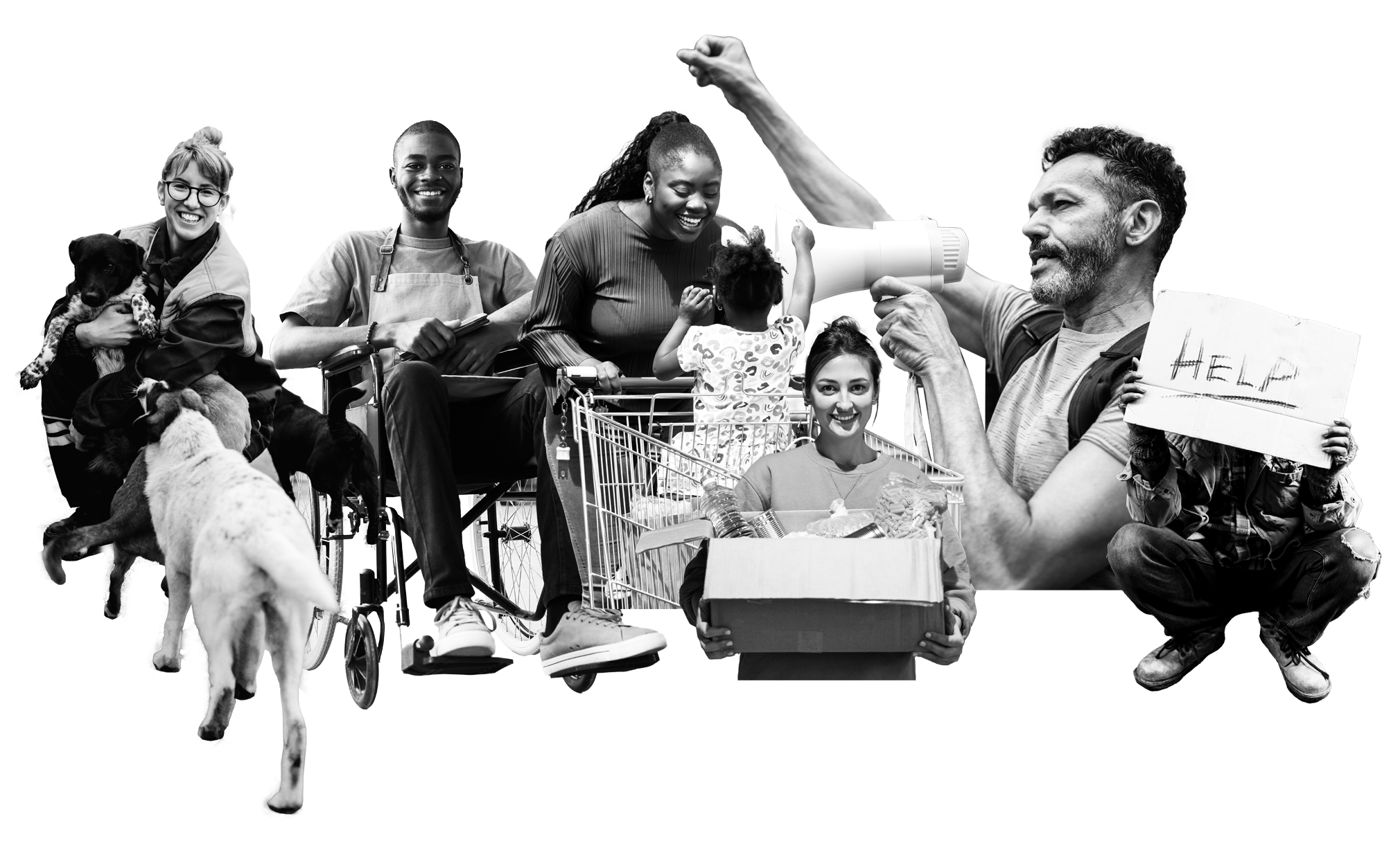 Photo collage - impact people graphic